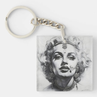 Schoonheid vrouwen Acryl sleutelhanger