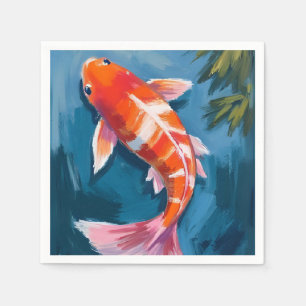 Schoonheid Waterverfschilderij Koi Vissen Servet