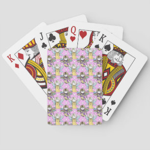 Schoonheidsfeeën en sterren en manen patroon pokerkaarten