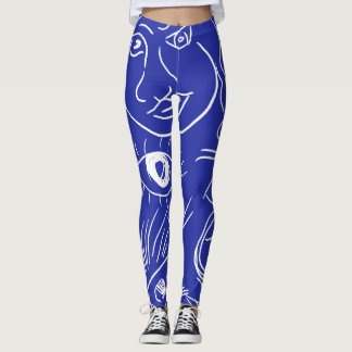 Schoonheidsgezicht: één-lijn tekening. leggings