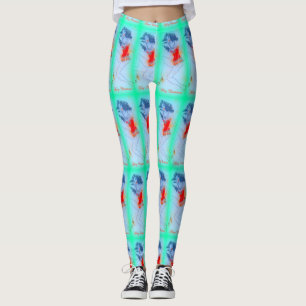 schoonheidsgroen met zwarte haren leggings
