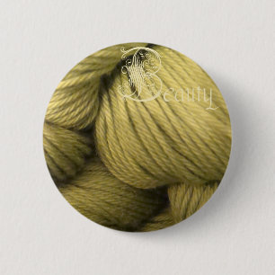 schoonheidsknop, groene zijde ronde button 5,7 cm