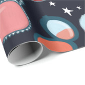 Schoonheidskosmetisch patroon navy gift cadeaupapier (Rol Hoek)