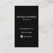  schoonheidsmake-up kunstenaar roze zwart visitekaartje (Achterkant)