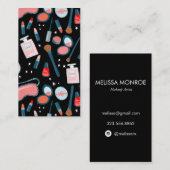  schoonheidsmake-up kunstenaar roze zwart visitekaartje (Voorkant / Achterkant)