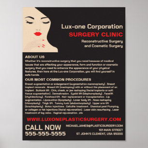 Schoonheidsmodel, plastische chirurg, plastische c poster