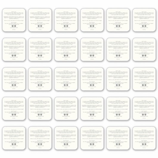 Schoonheidsproduct Ingrediënten 2 inch Sticker 30x (Voorkant)