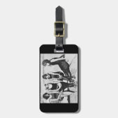 Schoonheidsprogramma's zwemmen op een pier bagagelabel (Voorkant verticaal)