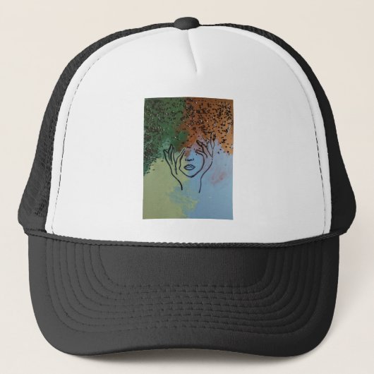 Schoonheidsrust Abstract schilderen Trucker Pet (Voorkant)