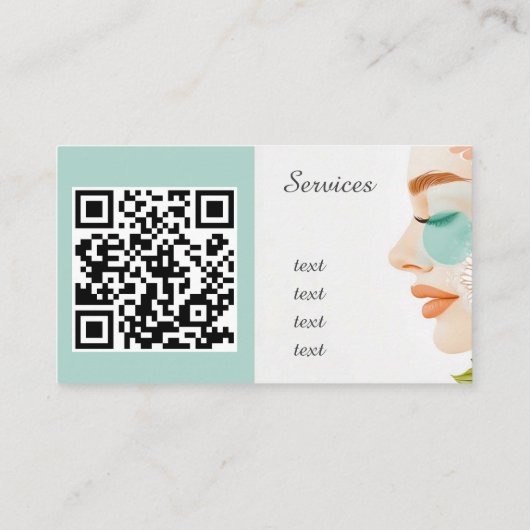 Schoonheidssalon Aangepaste QR code professioneel Visitekaartje (Achterkant)