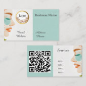 Schoonheidssalon Aangepaste QR code professioneel Visitekaartje (Voorkant / Achterkant)