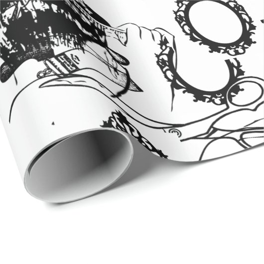 Schoonheidssalon, Barbershop Verpakkingsdocument Cadeaupapier (Rol Hoek)