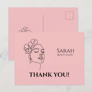 Schoonheidssalon bedankkaart briefkaart