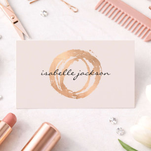 Schoonheidssalon Bedrijfskaart Roze Gouden Logo Ro Visitekaartje