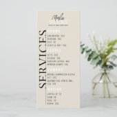 Schoonheidssalon Behandelingen Menu Ontwerp (Staand voorkant)