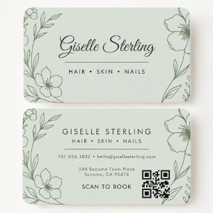 Schoonheidssalon Botanische Salie Groene QR-code Visitekaartje