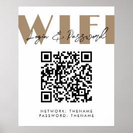 Schoonheidssalon Cafe Wifi Netwerk QR Code Poster