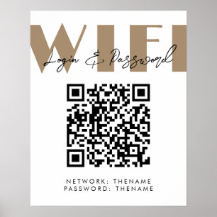 Schoonheidssalon Cafe Wifi Netwerk QR Code Poster