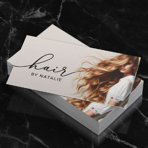 Schoonheidssalon Curly Kapsel Meisje Haar Stylist Visitekaartje