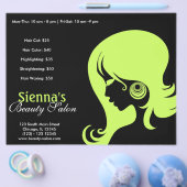 Schoonheidssalon (donker olijfgroen) flyer (Enkel)