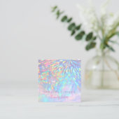 Schoonheidssalon faux iriserend effect vierkante visitekaartje (Staand voorkant)