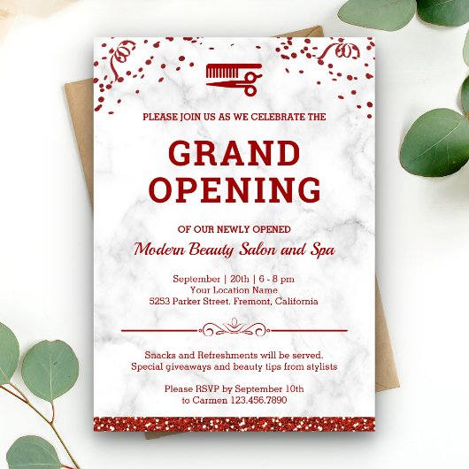 Schoonheidssalon Grootse Opening Kaart
