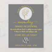 Schoonheidssalon Heropening Logo QR CODE Prijslijs Flyer (Achterkant)