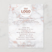 schoonheidssalon je logo op roze marmer flyer (Voorkant)