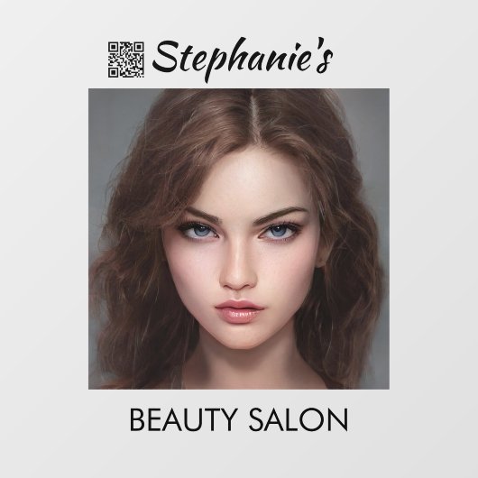 Schoonheidssalon met QR-code Raamsticker (Vel)