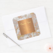 Schoonheidssalon roos grijs marmer dank u vierkante sticker (Envelop)