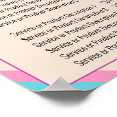 Schoonheidssalon Roze Beige Blauw Gestreept prijsl Poster (Hoek)