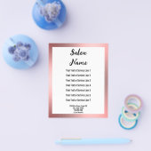 Schoonheidssalon Roze Wit en Zwart Tekst Sjabloon Flyer (Enkel)