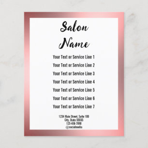 Schoonheidssalon Roze Wit en Zwart Tekst Sjabloon Flyer