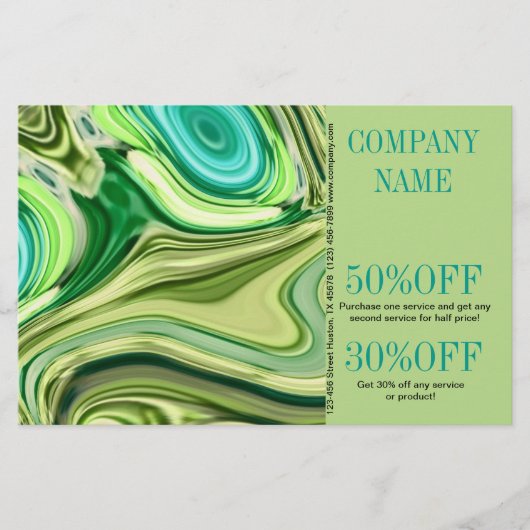 schoonheidssalon SPA abstracte lime groene waterve Flyer (Voorkant)