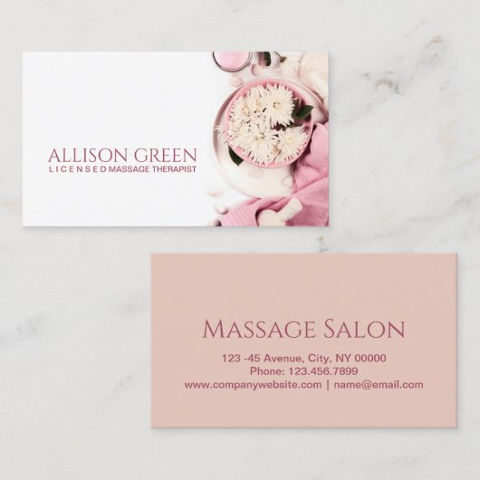 Schoonheidssalon SPA Aromatherapie Massage Salon Visitekaartje (Voorkant / Achterkant)
