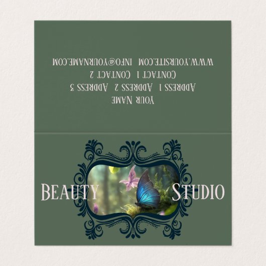 Schoonheidssalon Studio - Visitekaartje (Buitenkant ongevouwen)