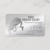 Schoonheidssalon Stylist Metallic Platinum Zilver Visitekaartje (Voorkant)