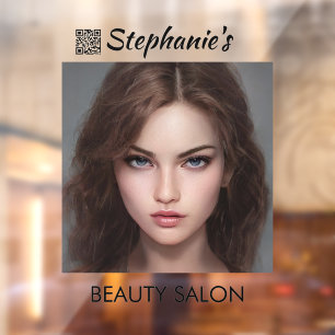 Schoonheidssalon voor dames met QR-code Raamsticker