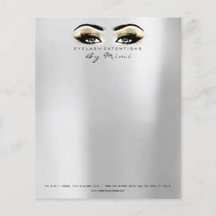 Schoonheidssalon Wimpers Make-up Bruin Zilver Goud Flyer