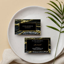 Schoonheidssalon Zwart Wit Goud Glitter Marmer Aga