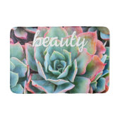 Schoonheidsscript Roze Groene Cactus Foto Vet Mode Badmat (Voorkant)