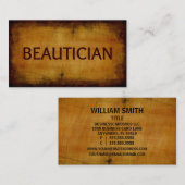 Schoonheidsspecialiste Antiek geborsteld Visitekaa Visitekaartje (Voorkant / Achterkant)