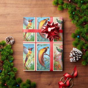  schoonheidstaarten van de vogelpacock cadeaupapier