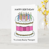 Schoonheidstherapeut Happy Birthday Kaart (Gele Bloem)