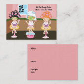 Schoonheidswinkel, ontwerp drie vrouwen met pamper visitekaartje (Voorkant / Achterkant)