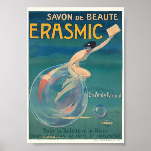Schoonheidszeep Erasmic Frankrijk Vintage Poster 1