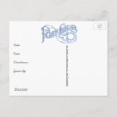 schoonheidszondbader in een blauw zwempak uitnodiging briefkaart (Achterkant)