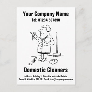 Schoonmaak Cartoon Ontwerp om te Personalizen Briefkaart
