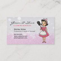 Schoonmaak Lady Cleaner Service Roze Sparkles Retr