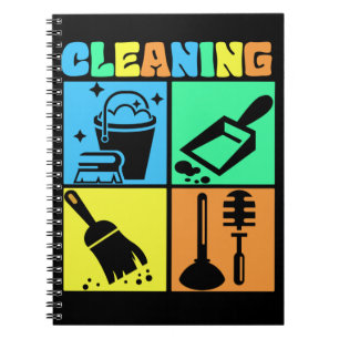 Schoonmaak Retro Schoonmaker Schoonmaken Notitieboek